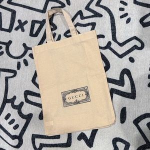 GUCCI Small Tan Canvas Tote